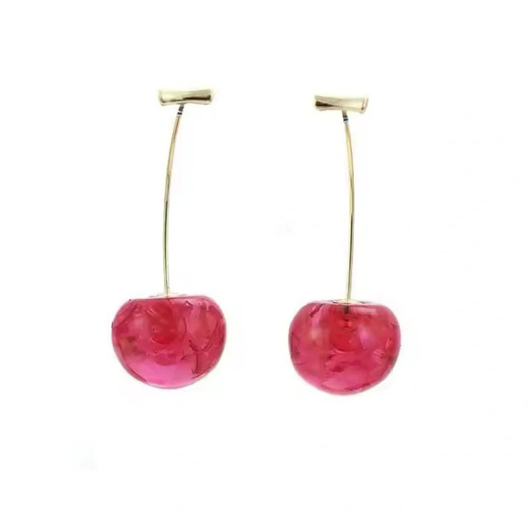 Cherry Gold Drop Earrings - Picture 7 of 10
